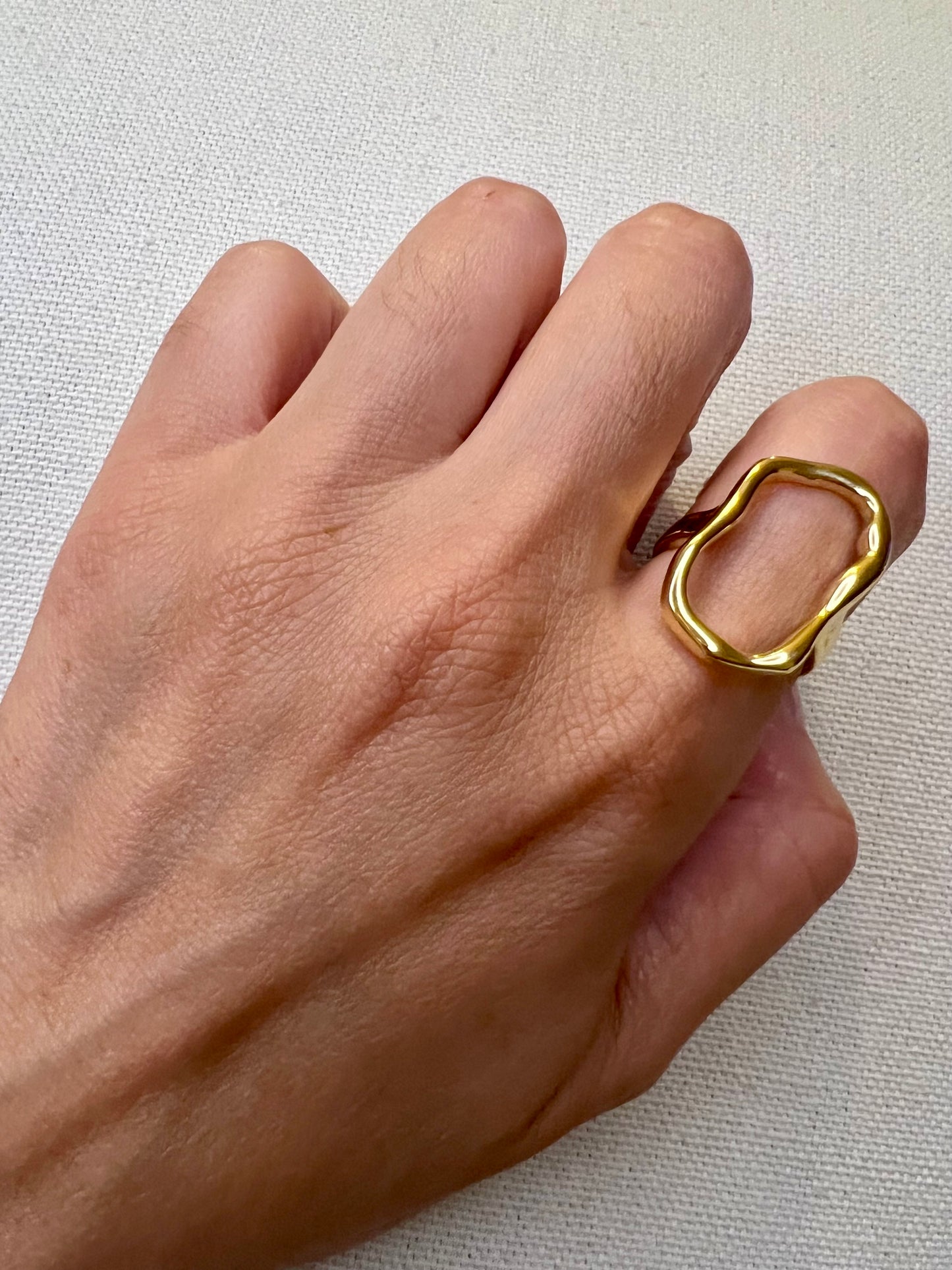 RING ADJUSTABLE ORGANIC GOLD