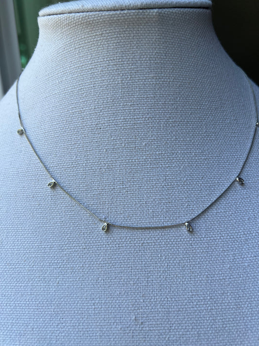 Choker Delicate Drops Rhodium